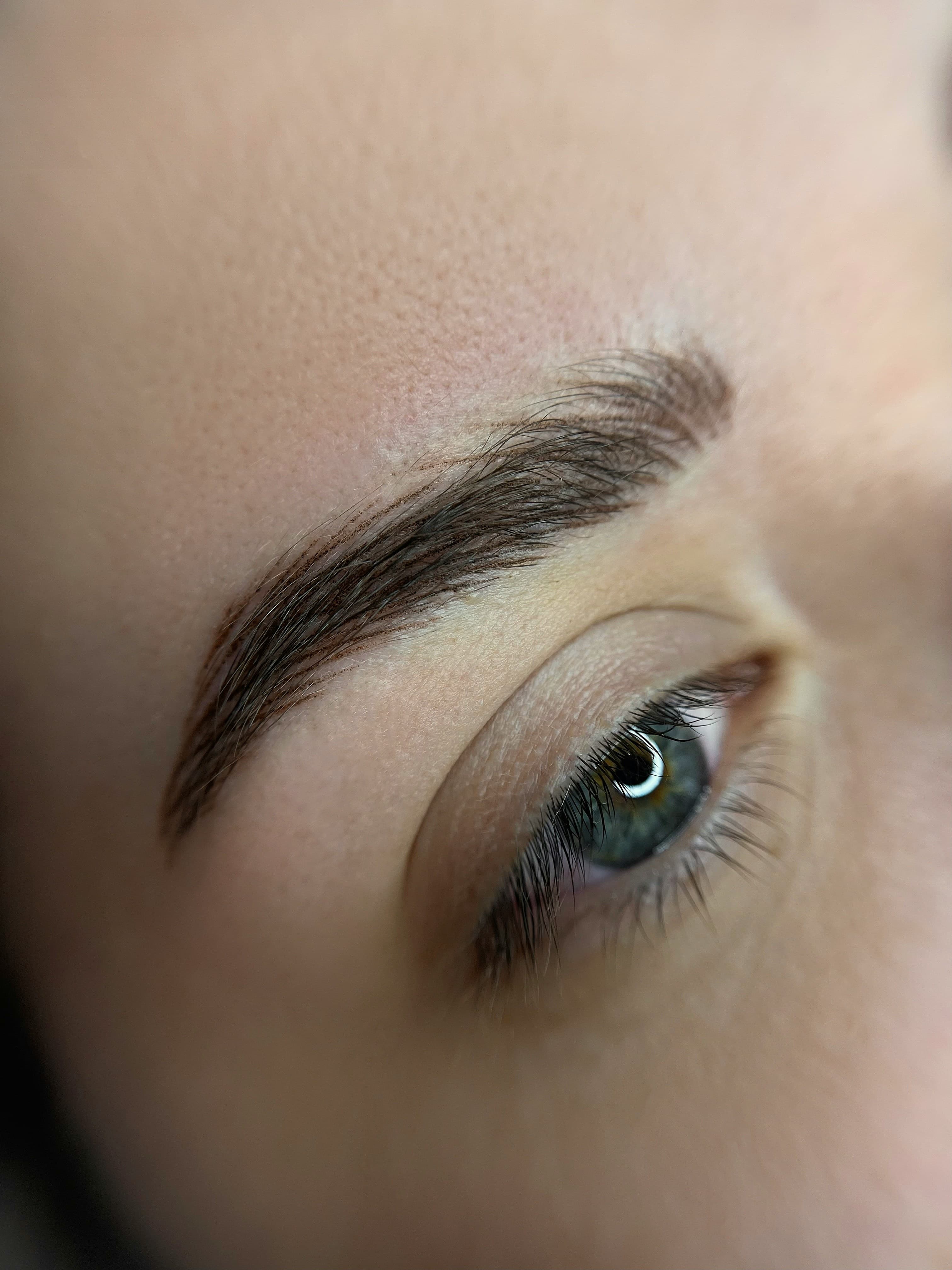 Close-up of an eyebrow and eye