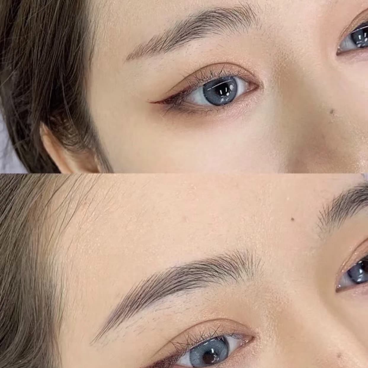Eyebrow before and after combo brows treatment